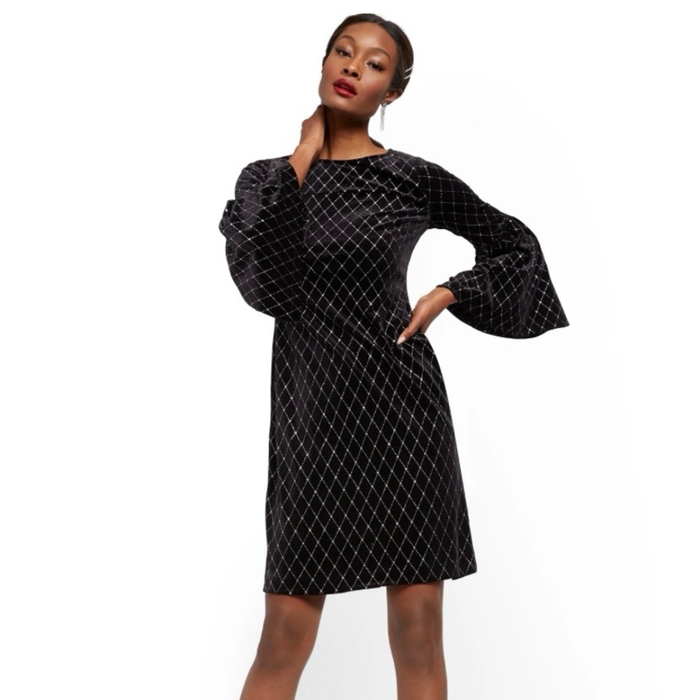 New York & Company Sparkling Black Dress